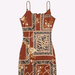 Chain & Zebra Striped Print Dress